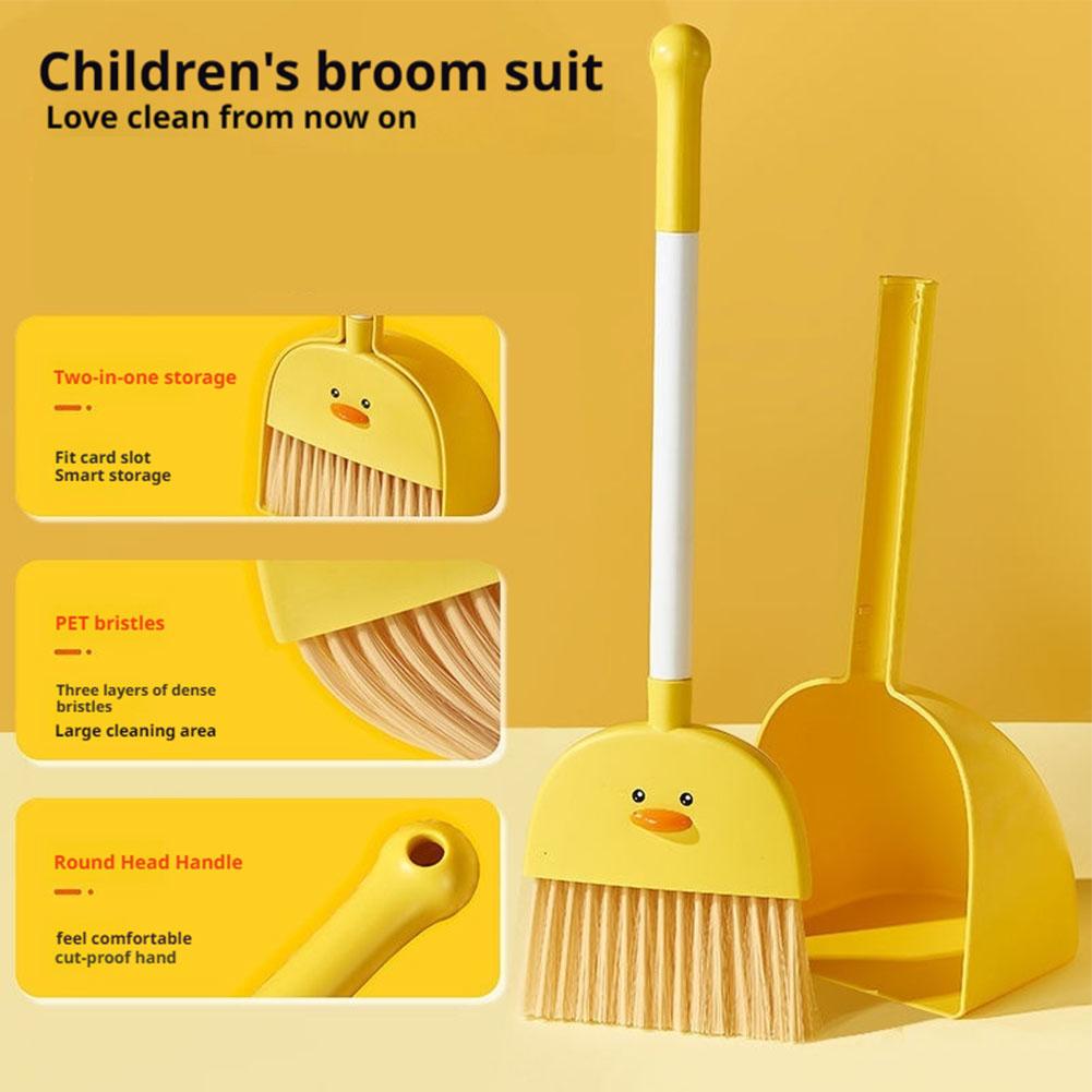 Kids Outdoor Broom - 食品グレードPP製子供用ミニほうきとちりとりセット3点セット、赤ちゃん用掃除道具、幼児用おもちゃコンボ、小型ほうき
