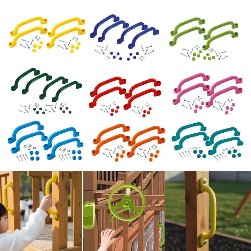 Kids Outdoor Climbing Frame - 4ピース クライミングフレームハンドル 子供用屋外遊び場アクセサリー 裏庭用遊具セット