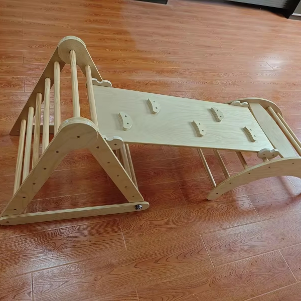 Kids Outdoor Climbing Frame - 人気沸騰中！3in1モンテッソーリ木製ガーデンレインボー屋内外兼用キッズクライミングフレーム ピックラー遊具セット