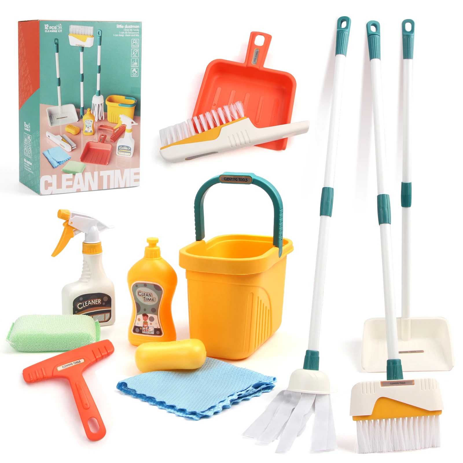 12 ピース/セット子供用クリーニングセット家事用品キットち - Kids Outdoor Broom のレビューと価格