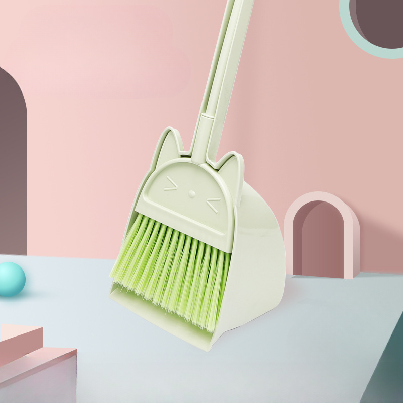 ミニ子供ほうきとちりとり漫画猫柔軟な毛子供ごっこ遊び幼児屋内 - Kids Outdoor Broom のレビューと価格
