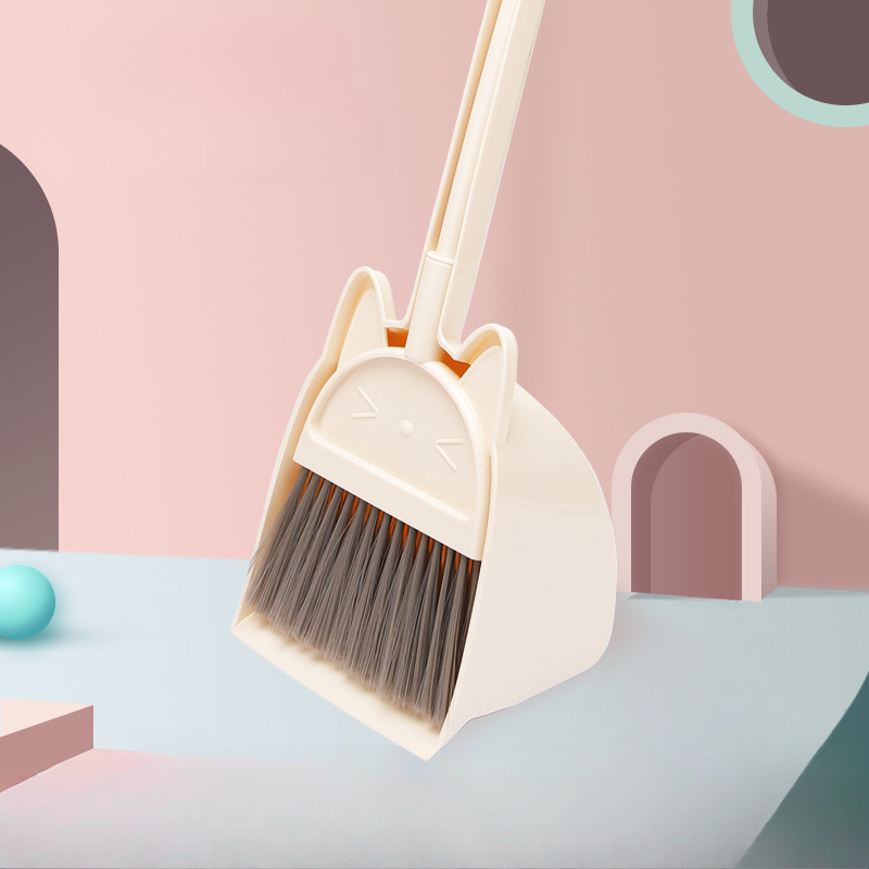ミニ子供ほうきとちりとり漫画猫柔軟な毛子供ごっこ遊び幼児屋内 - Kids Outdoor Broom のレビューと価格