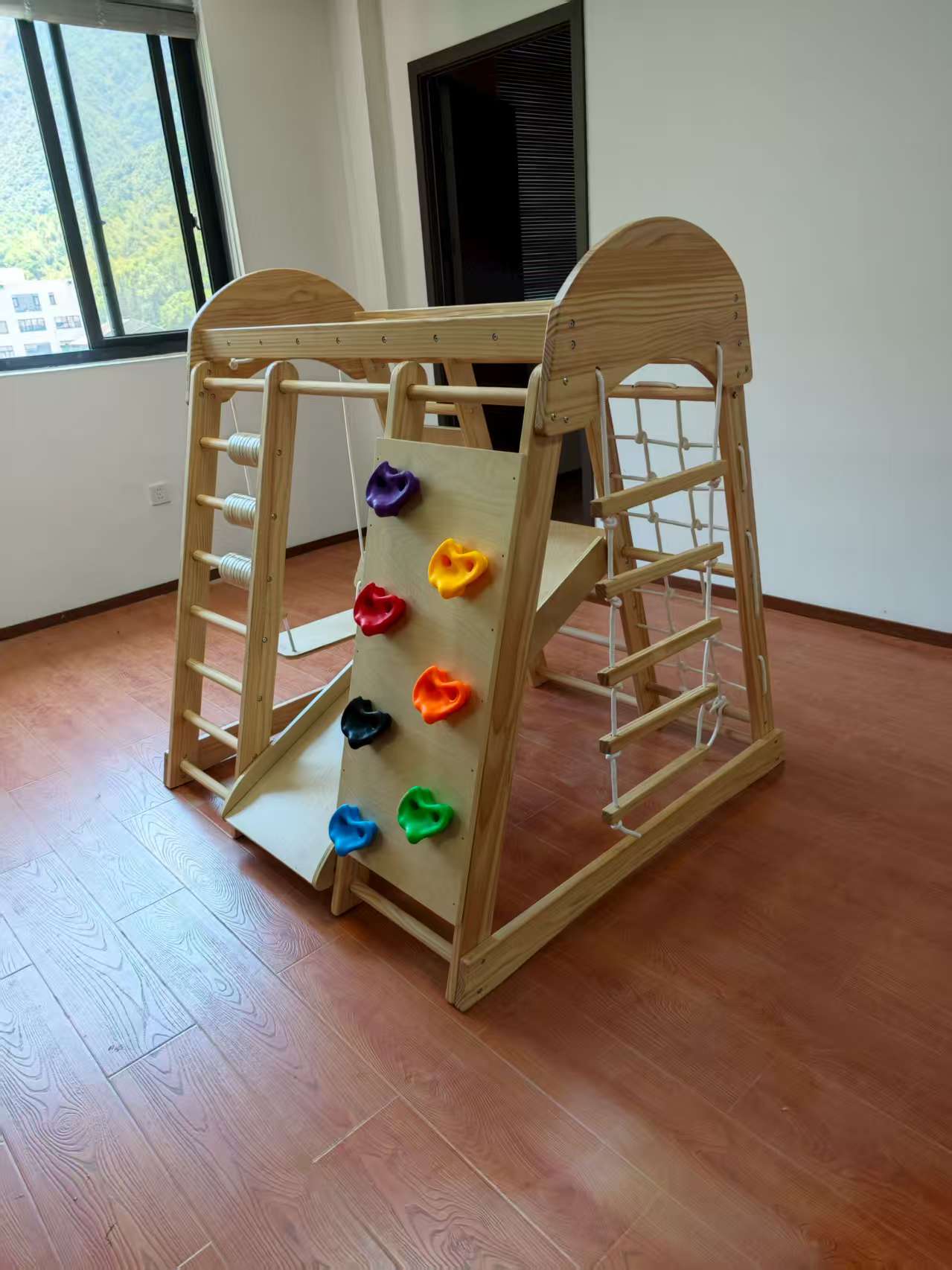 木製キッズクライミングフレーム、はしご、おもちゃ、クライムゲ - Kids Outdoor Climbing Frame のレビューと価格