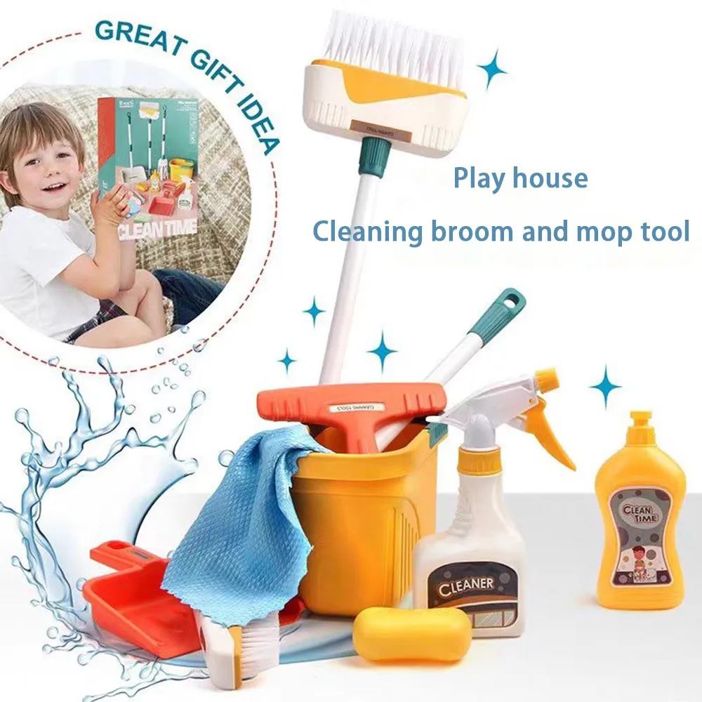 12 ピース/セット子供用クリーニングセット家事用品キットち - Kids Outdoor Broom のレビューと価格