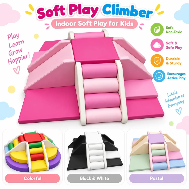 カラフルな白、ピンク、赤、ベージュの柔らかい素材で作られた、 - Kids Outdoor Area のレビューと価格