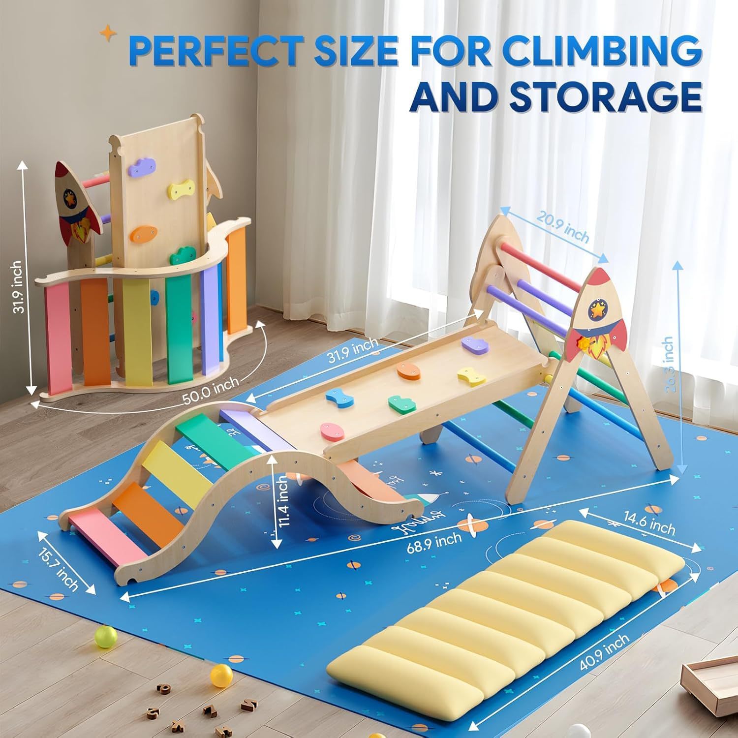 木製多機能クライミングフレーム 子供用感覚スポーツトレーニン - Kids Outdoor Climbing Frame のレビューと価格