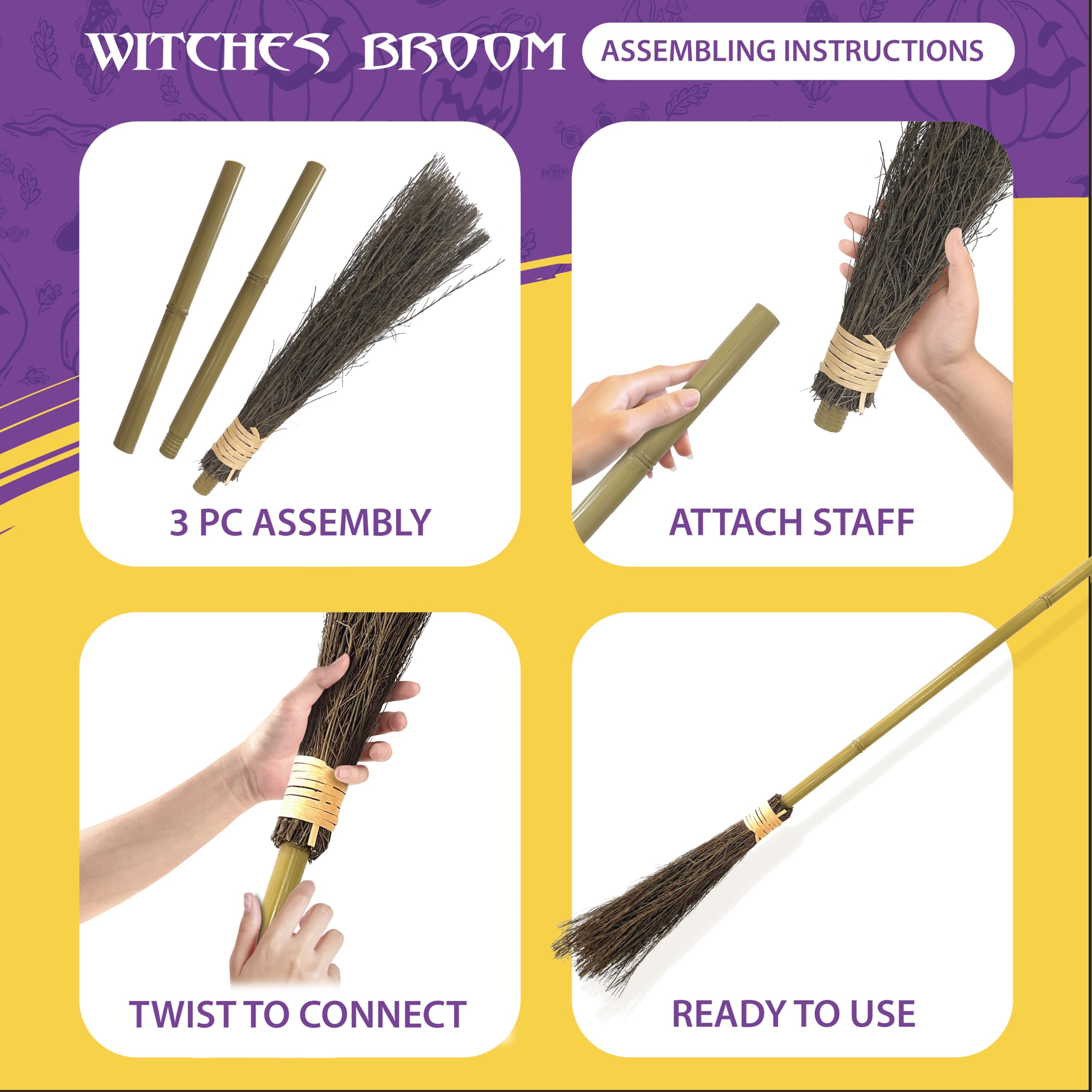 カンガルー 40インチ バンブー製魔女のほうき 子供、ティー - Kids Outdoor Broom のレビューと価格